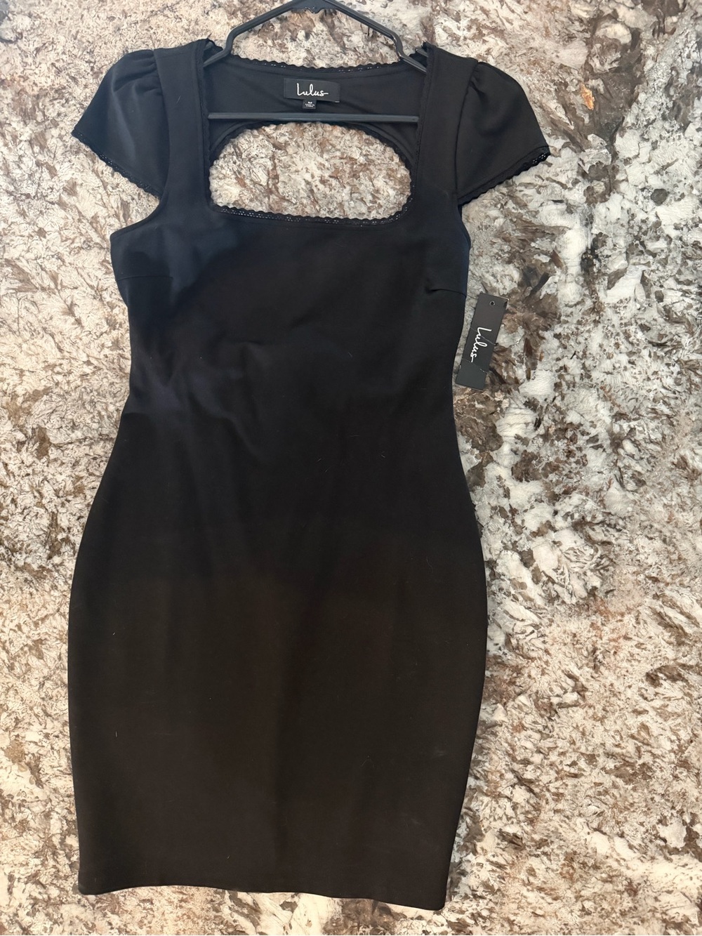 Lulu's Black Square-Cut Mini Bodycon Dress